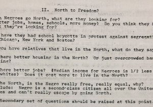 Text excerpt from planning for Freedom Schools