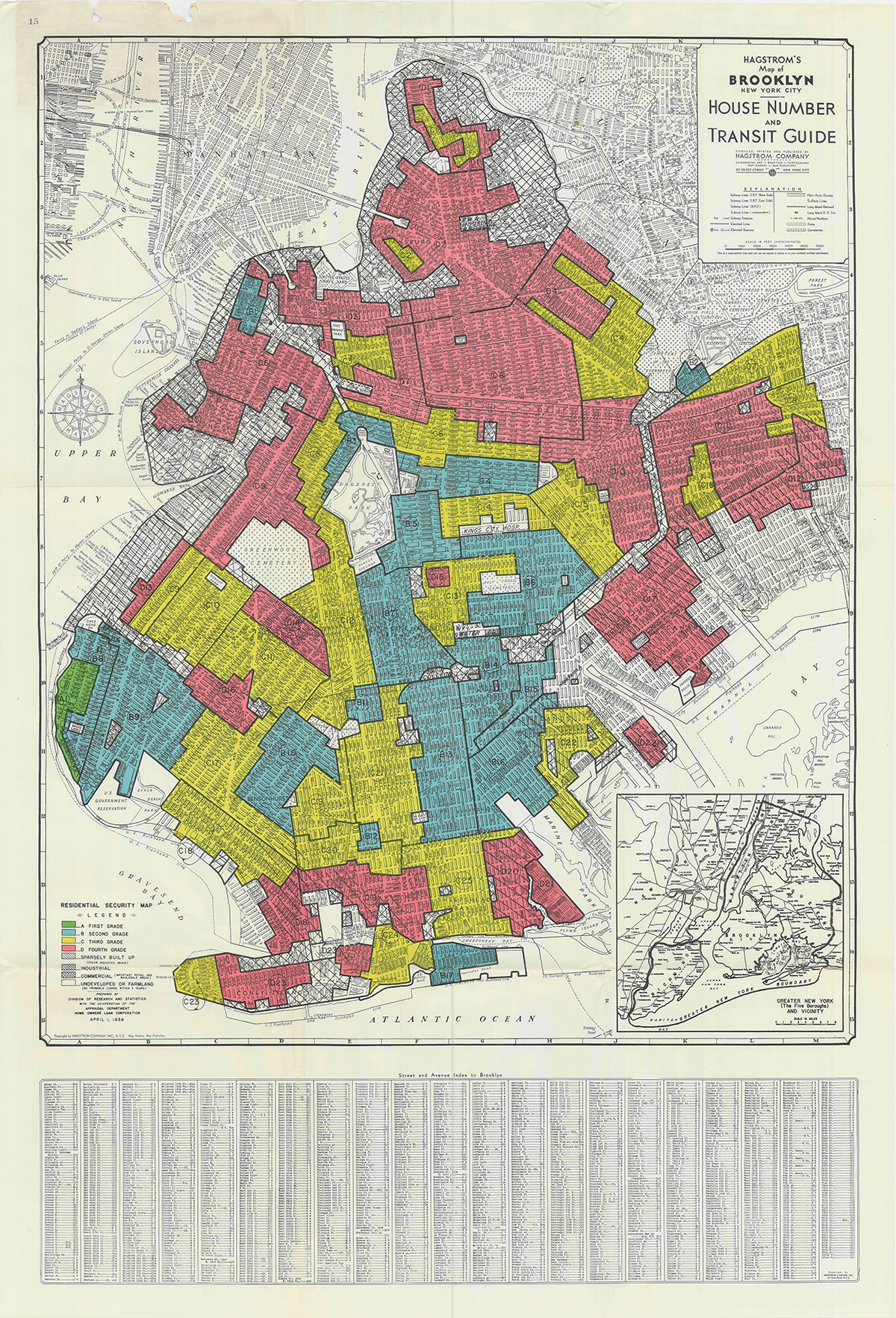 Map of Brooklyn showing different neighborhoods as good or bad investments