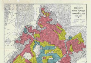 Map of Brooklyn showing different neighborhoods as good or bad investments