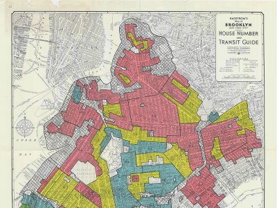 Map of Brooklyn showing different neighborhoods as good or bad investments