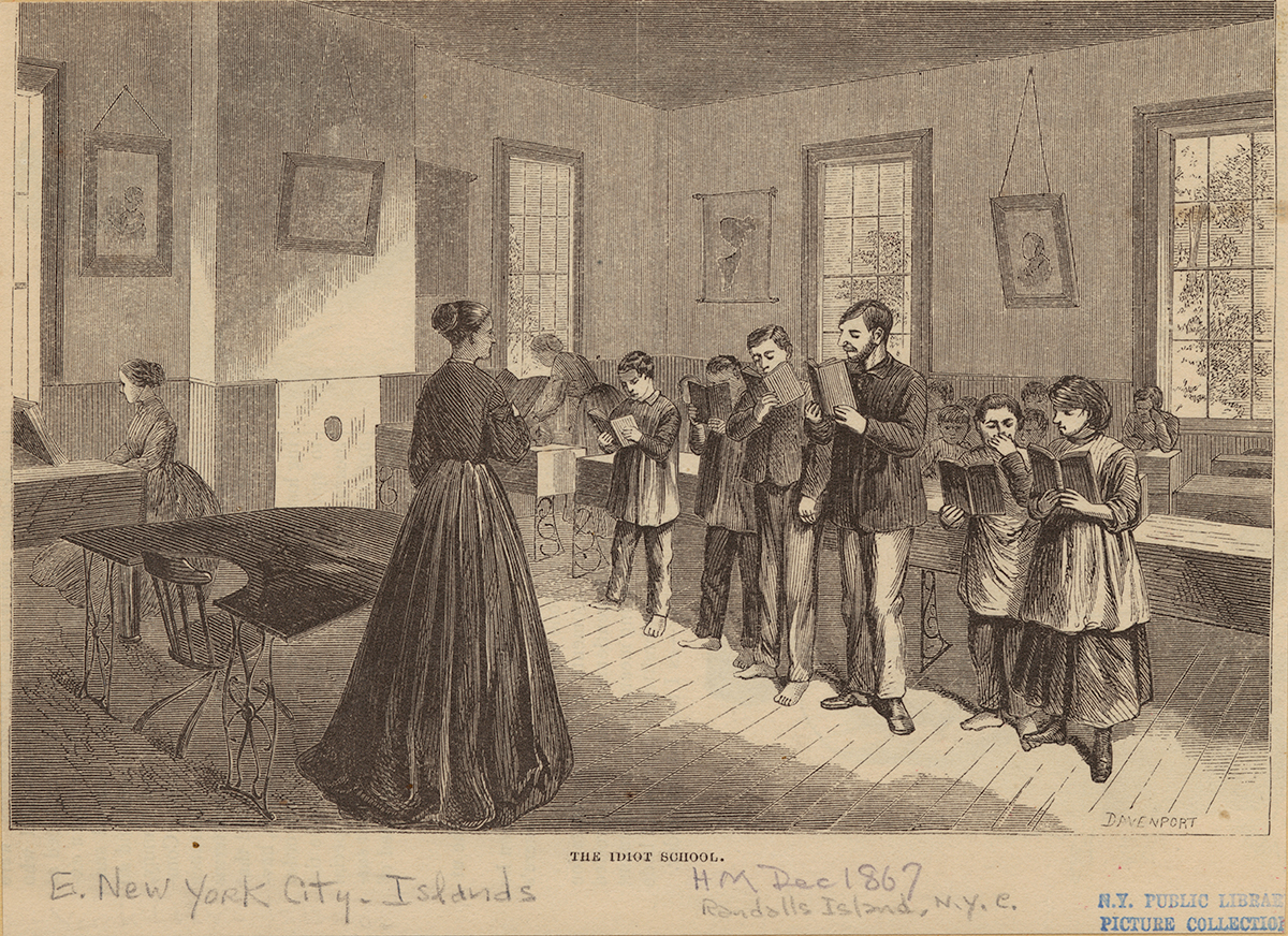 Illustration of a 19th Century classroom