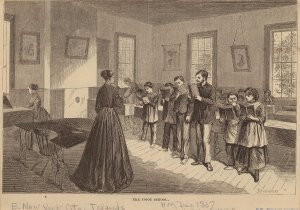 Illustration of a 19th Century classroom