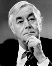 Black and white photo of Patrick Moynihan