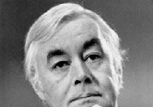 Black and white photo of Patrick Moynihan