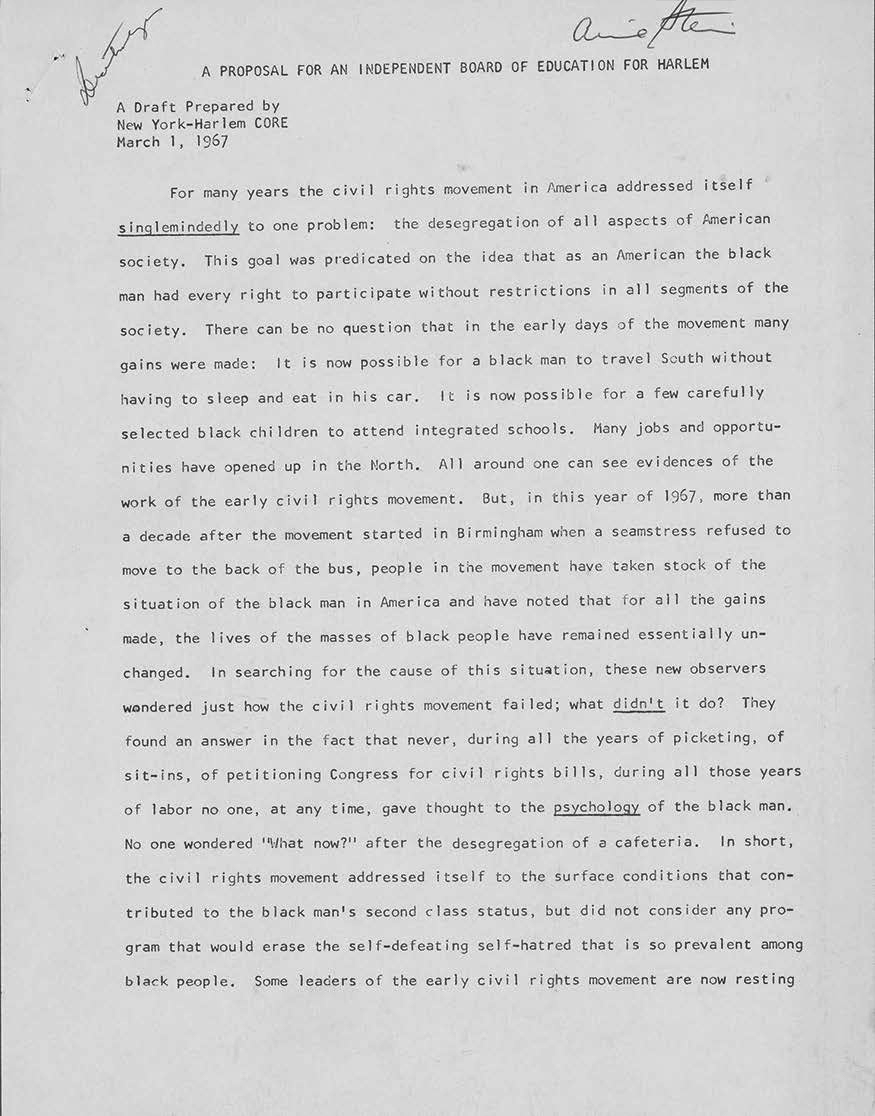 First page of a typewritten proposal