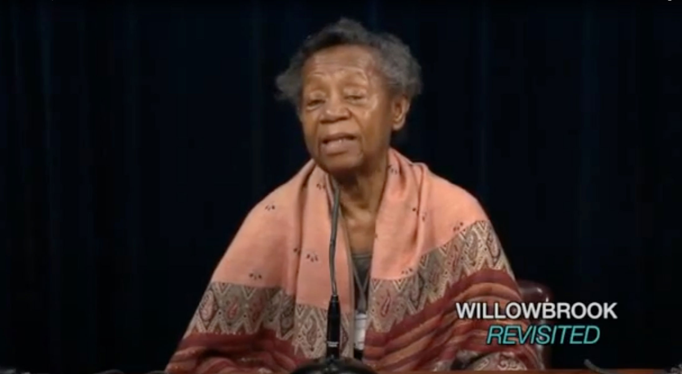 Still image from a video interview of Willie Mae Goodman, an older black woman.